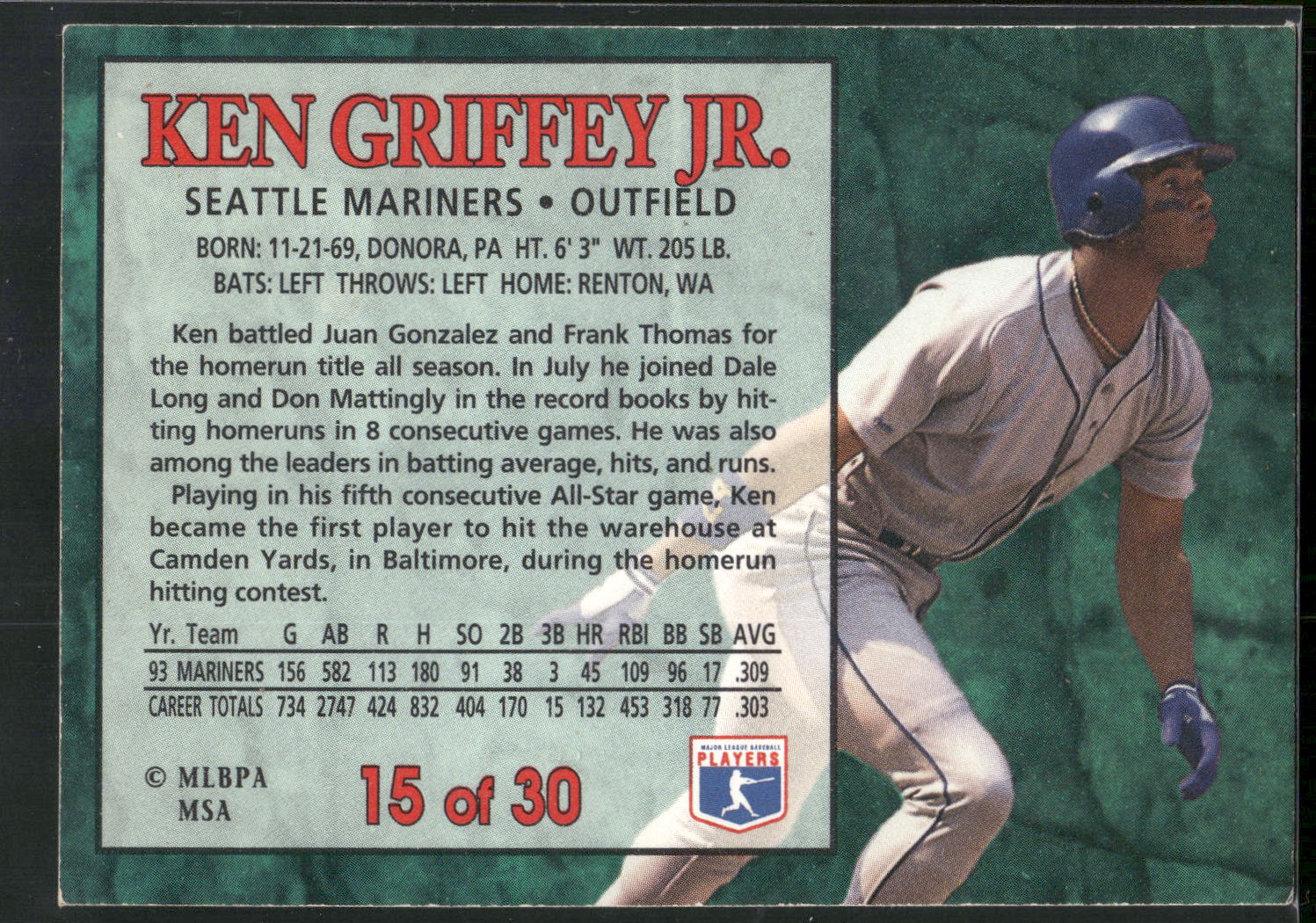 1994 Post Cereal #15 Ken Griffey Jr.