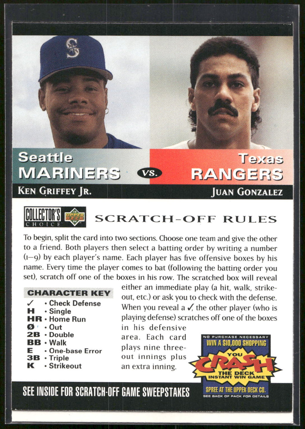 1994 Collector's Choice #NNO Ken Griffey Jr. / Juan Gonzalez