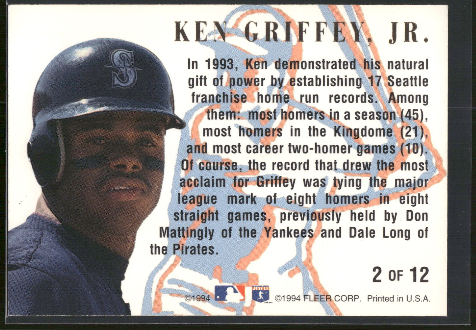 1994 Ultra #2 Ken Griffey, Jr. Home Run Kings