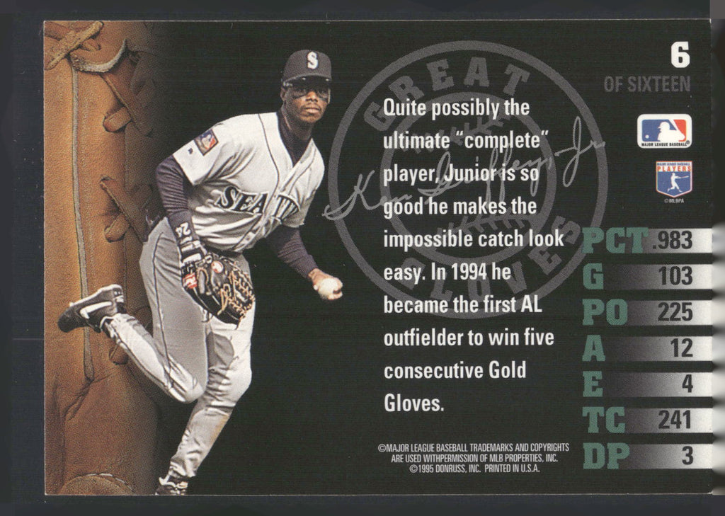 1995 Leaf #6 Ken Griffey, Jr. Great Gloves
