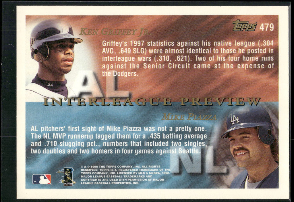 1998 Topps #479 Mike Piazza / Ken Griffey Jr. IPV
