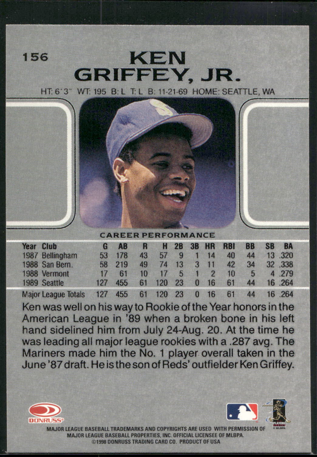 1998 Leaf #156 Ken Griffey, Jr.