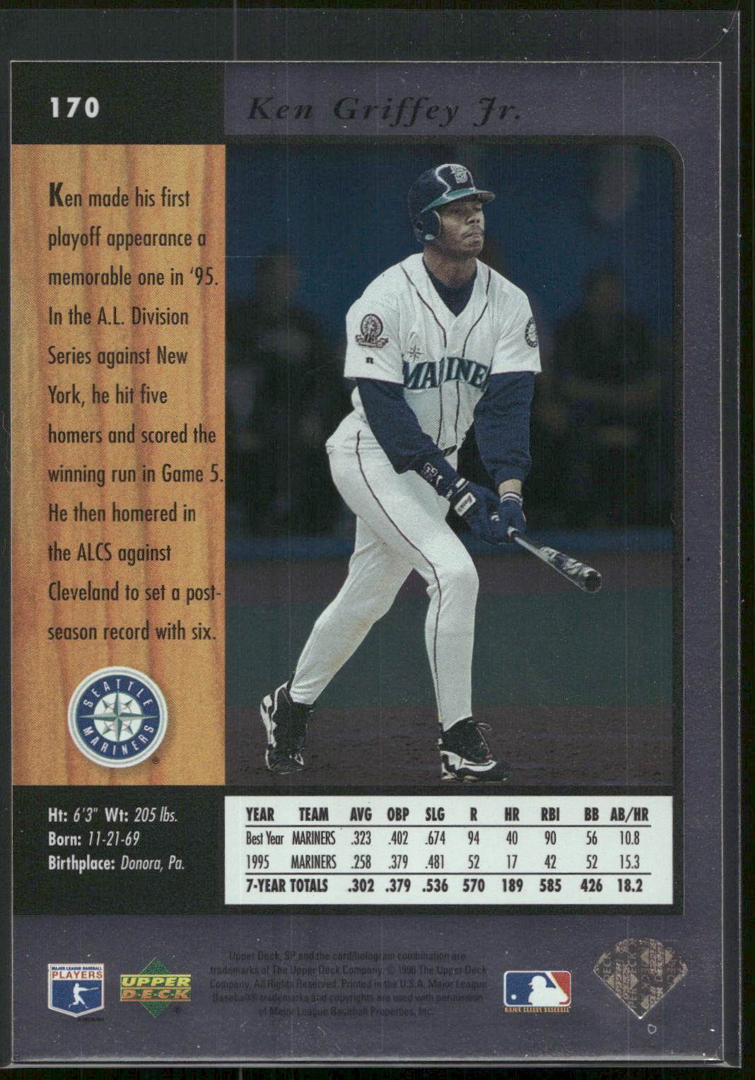 1996 SP #170 Ken Griffey Jr.