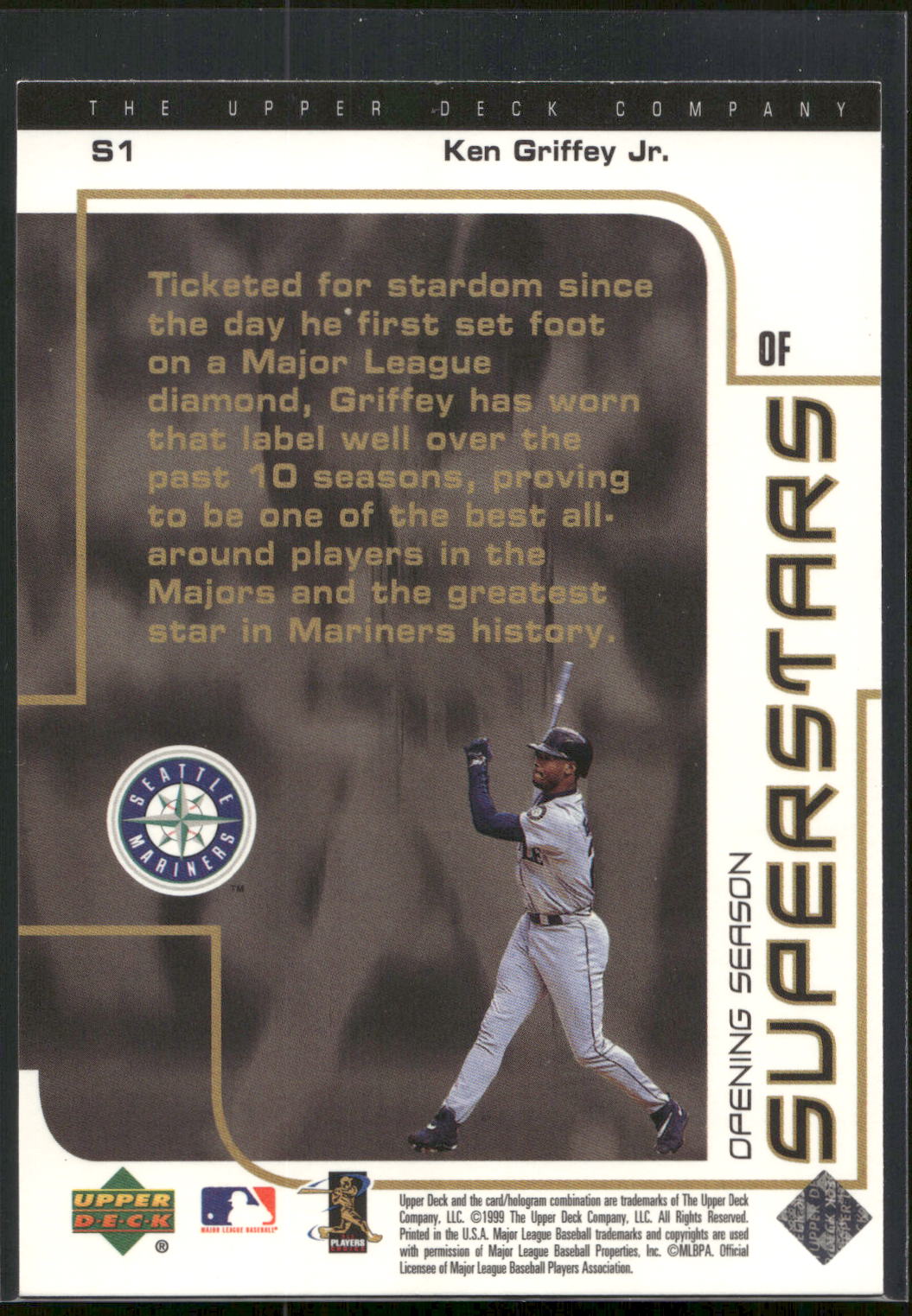 1999 UD Choice #S1 Ken Griffey Jr. Opening Season Superstars