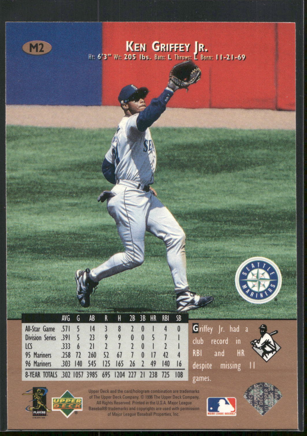 1997 Upper Deck Pepsi Insert Seattle Mariners #M2 Ken Griffey Jr.