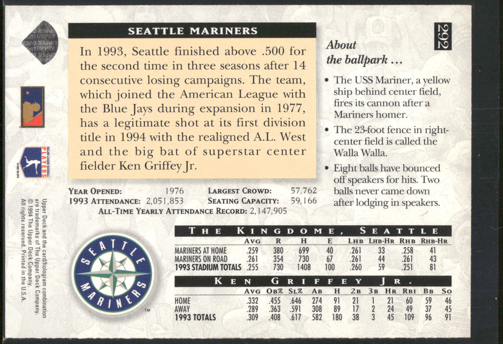 1994 Upper Deck #292 Ken Griffey Jr.