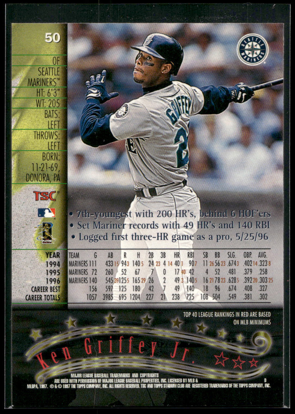 1997 Stadium Club #50 Ken Griffey Jr.