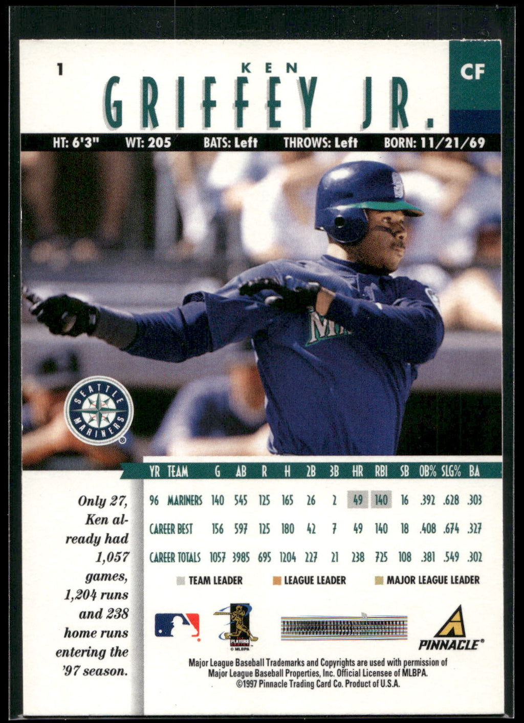 1997 New Pinnacle #1 Ken Griffey Jr.