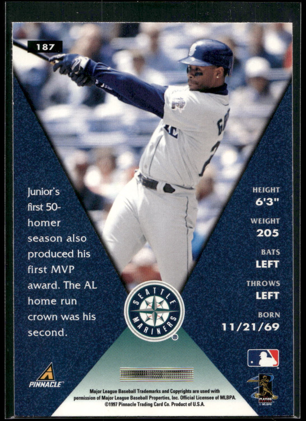 1998 Pinnacle #187 Ken Griffey Jr.