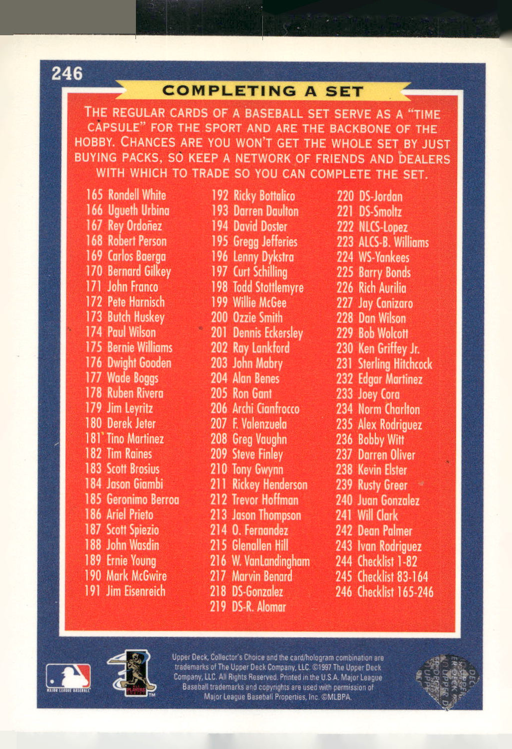 1997 Collector's Choice #246 Ken Griffey Jr.
