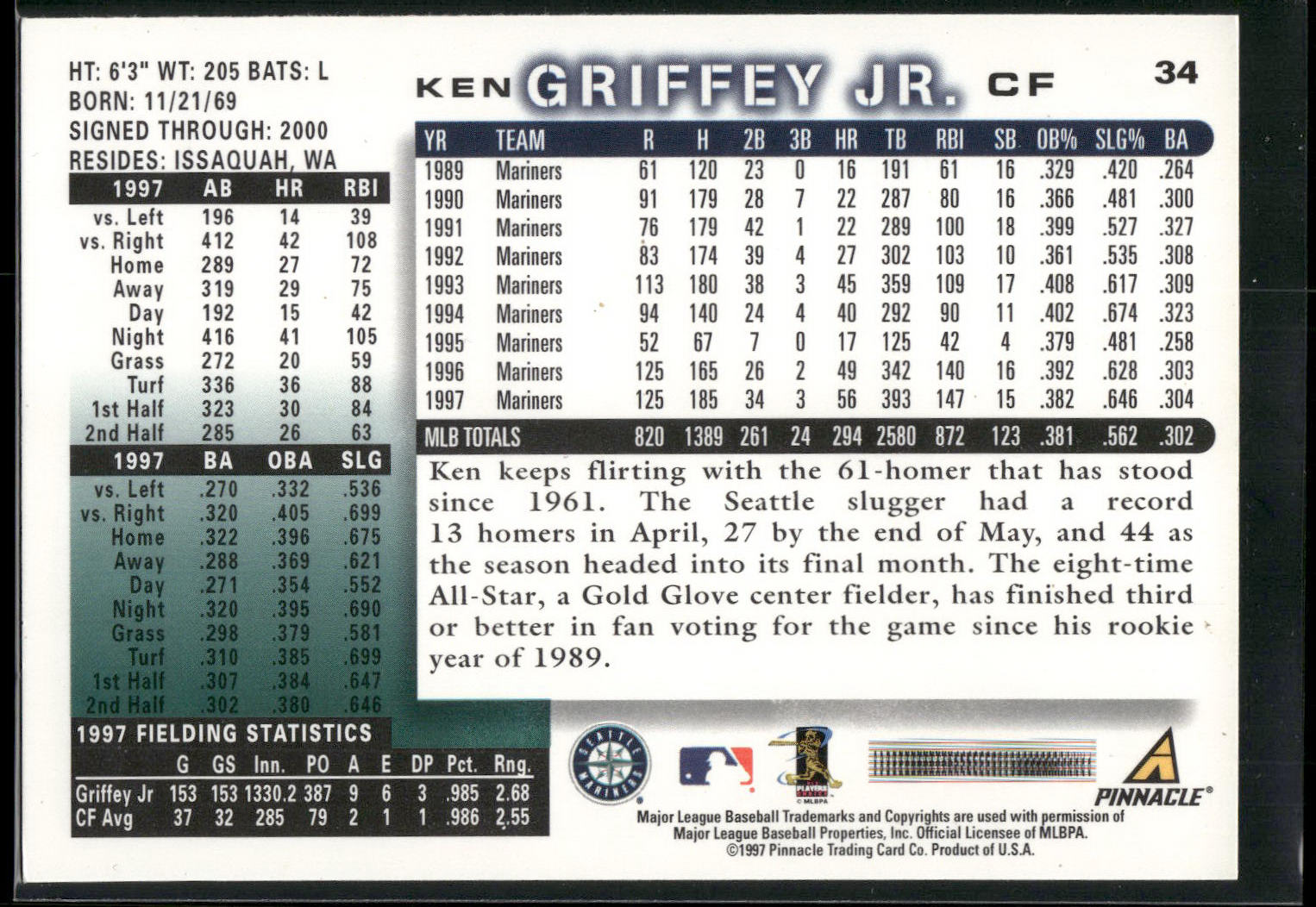 1998 Score #34 Ken Griffey Jr.