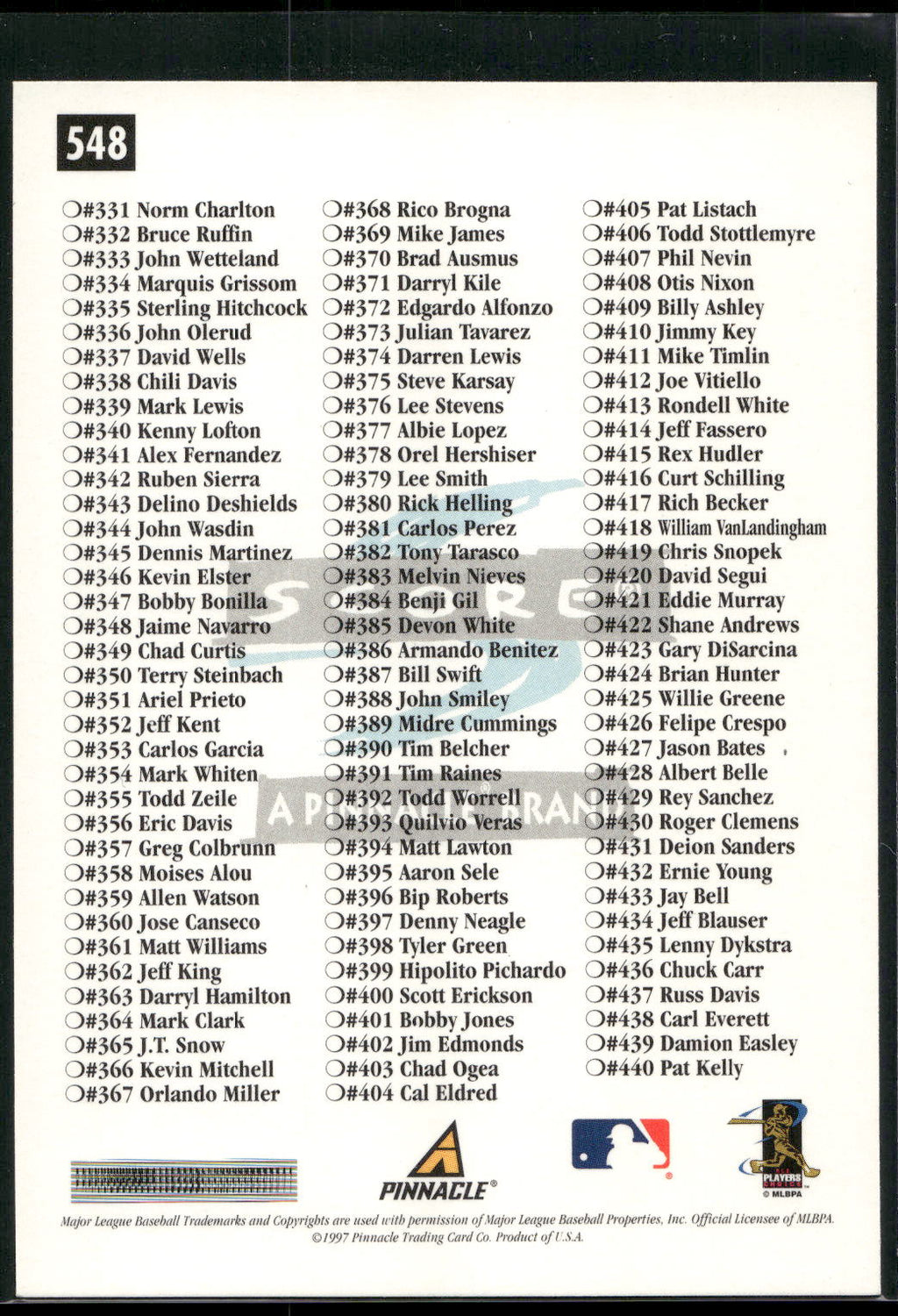 1997 Score #548 Ken Griffey Jr.