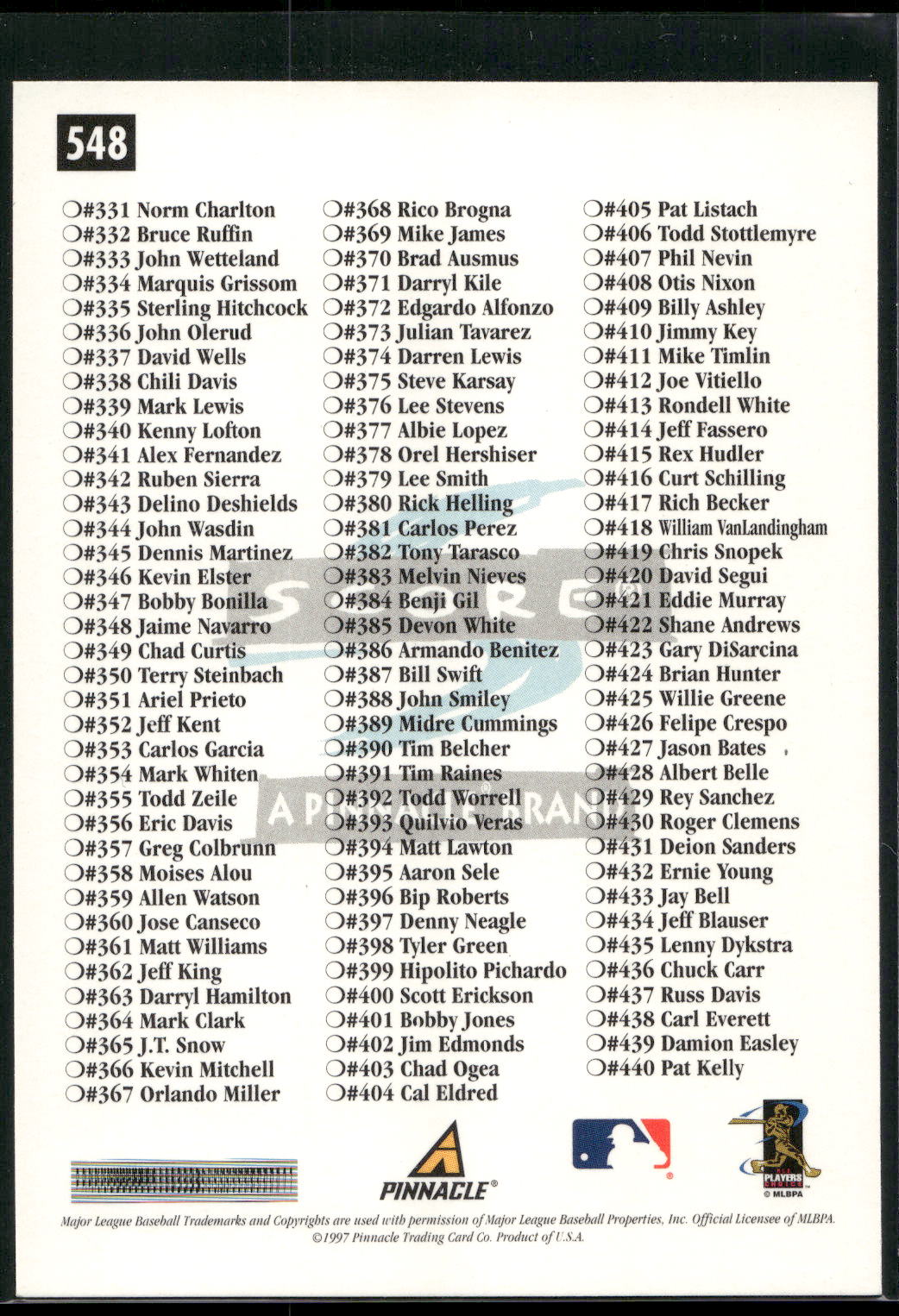 1997 Score #548 Ken Griffey Jr.