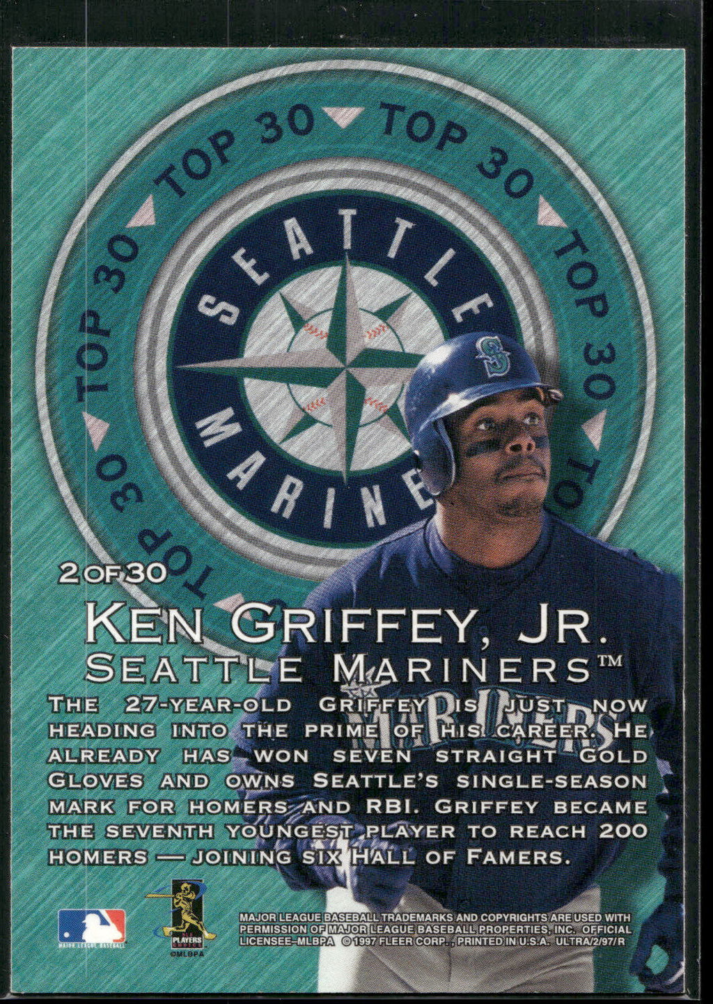 1997 Ultra #2 Ken Griffey, Jr. Top 30