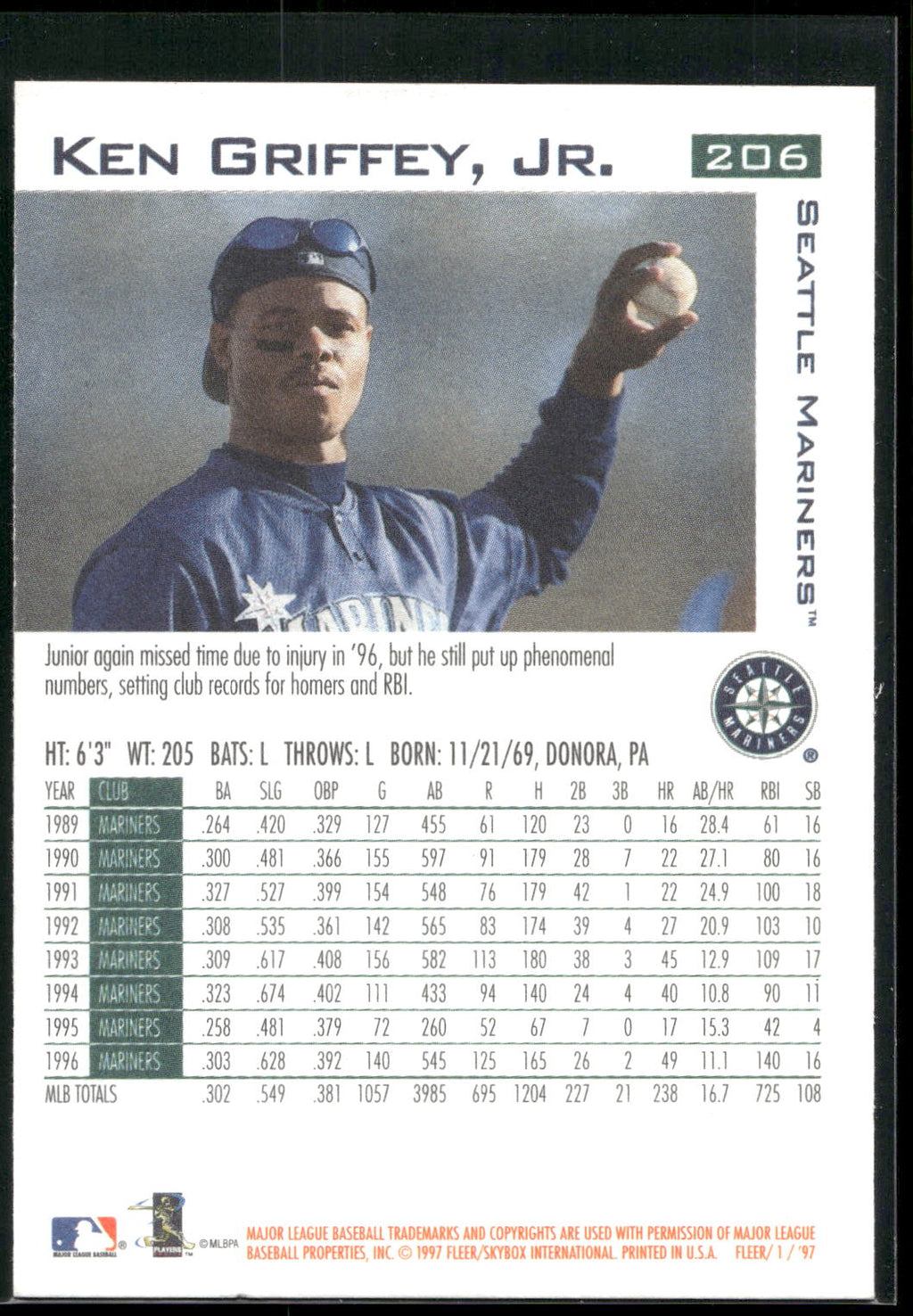 1997 Fleer #206 Ken Griffey Jr.
