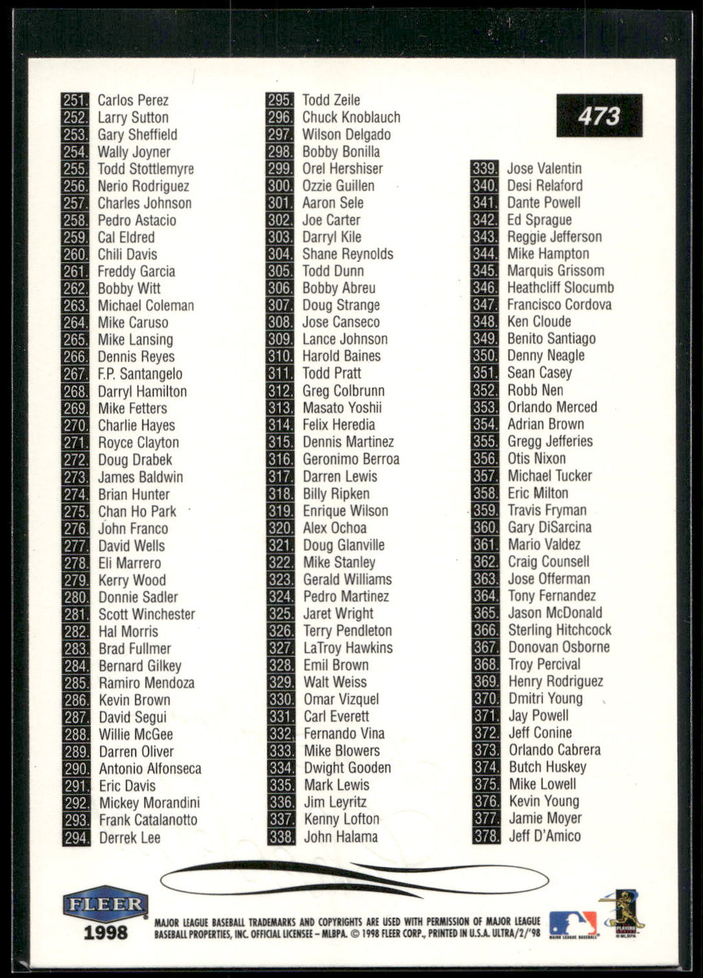 1998 Ultra #473 Ken Griffey, Jr.