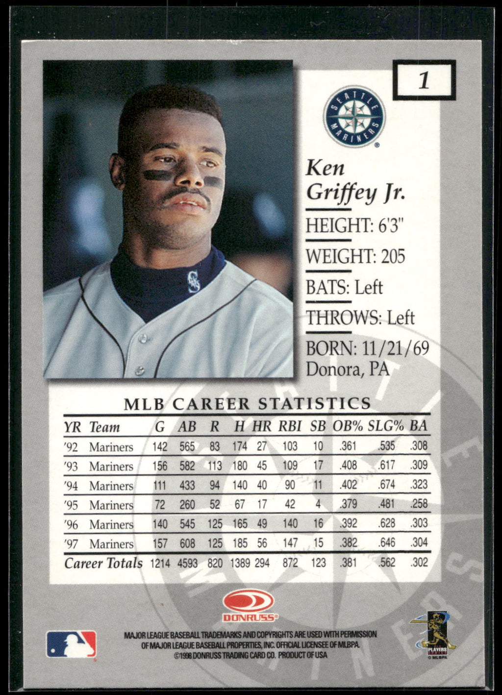 1998 Donruss Elite #1 Ken Griffey Jr.