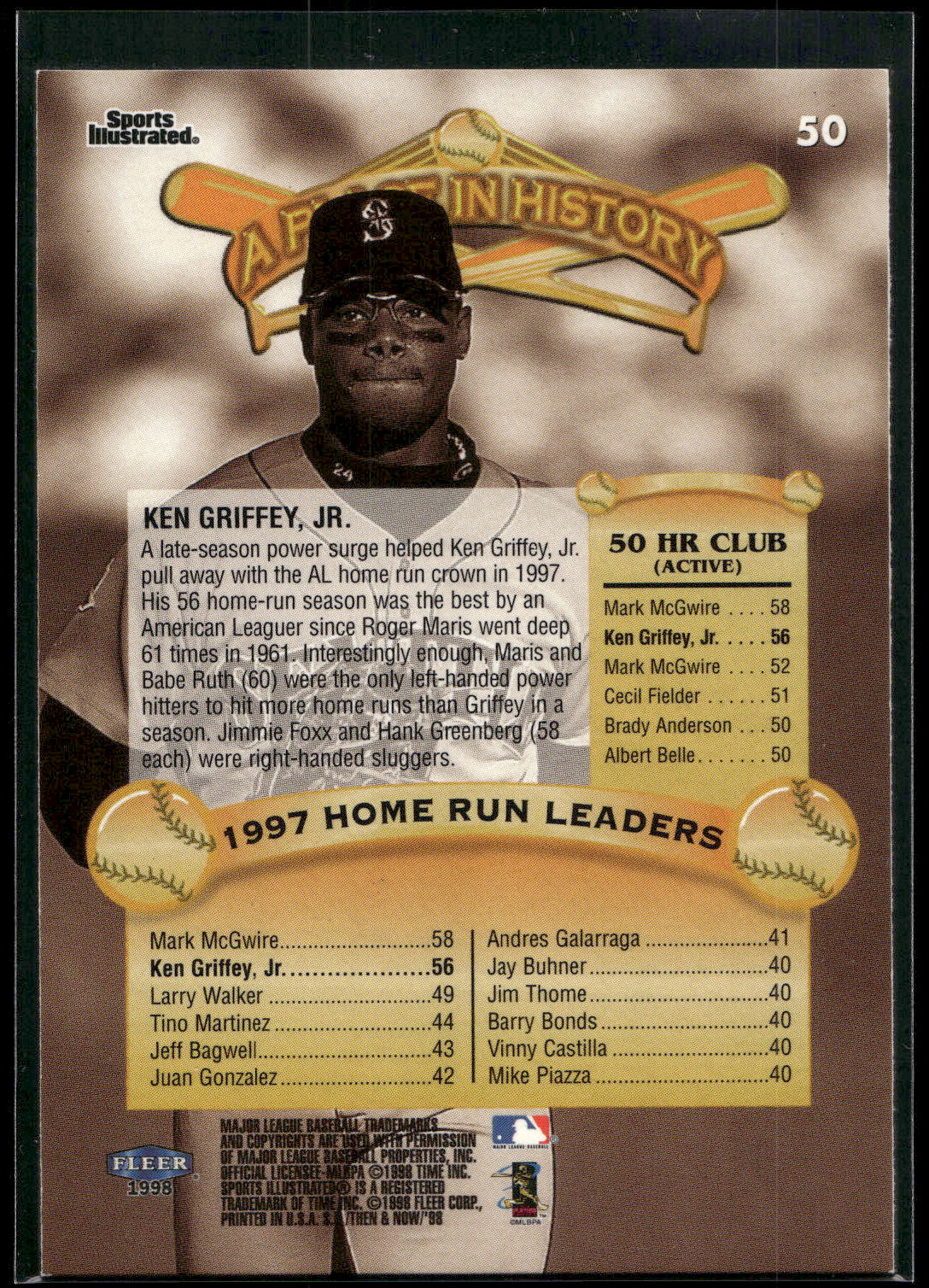1998 Sports Illustrated Then and Now #50 Ken Griffey Jr.