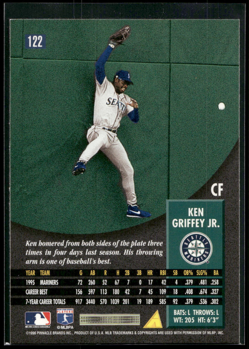 1996 Pinnacle #122 Ken Griffey Jr.