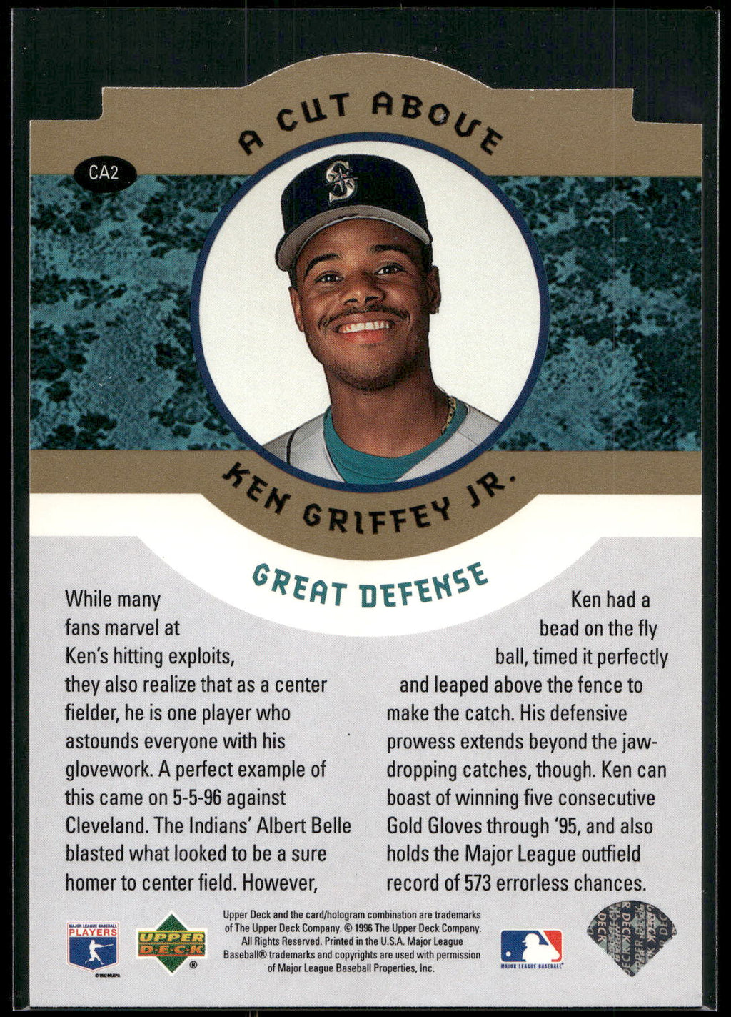 1996 Collector's Choice #CA2 Ken Griffey Jr. Ken Griffey Jr.: A Cut Above