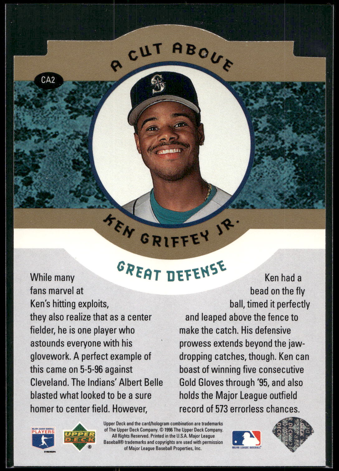 1996 Collector's Choice #CA2 Ken Griffey Jr. Ken Griffey Jr.: A Cut Above