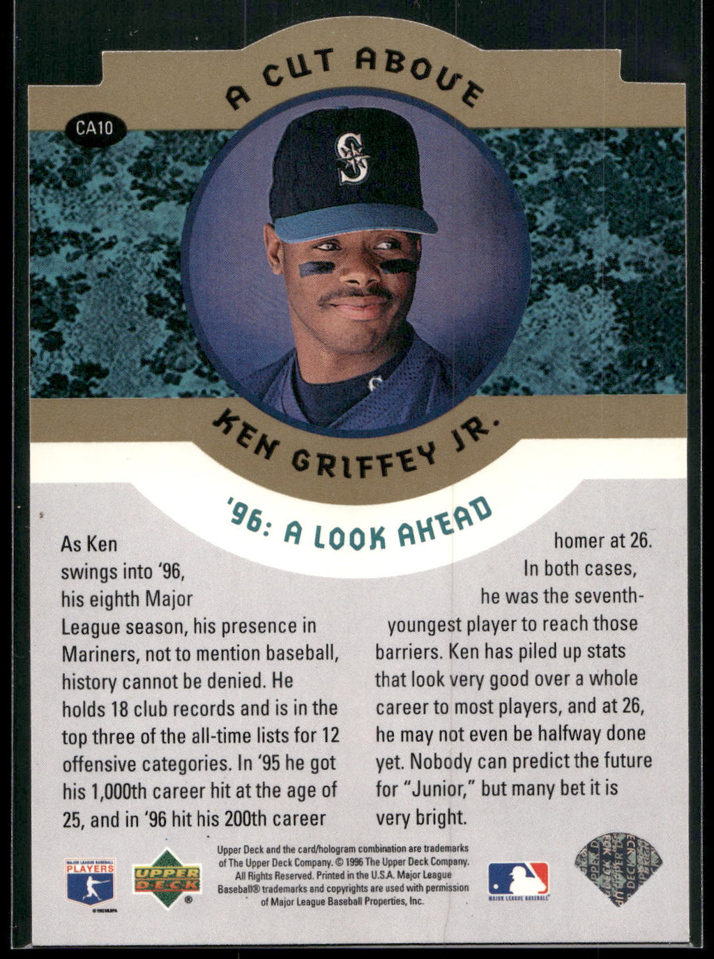 1996 Collector's Choice #CA10 Ken Griffey Jr. Ken Griffey Jr.: A Cut Above