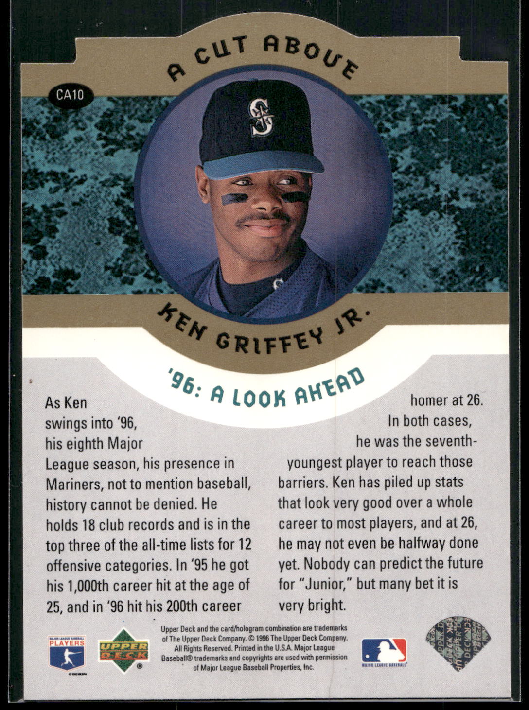 1996 Collector's Choice #CA10 Ken Griffey Jr. Ken Griffey Jr.: A Cut Above