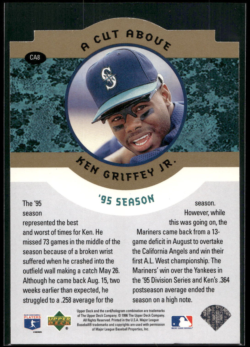 1996 Collector's Choice #CA8 Ken Griffey Jr. Ken Griffey Jr.: A Cut Above