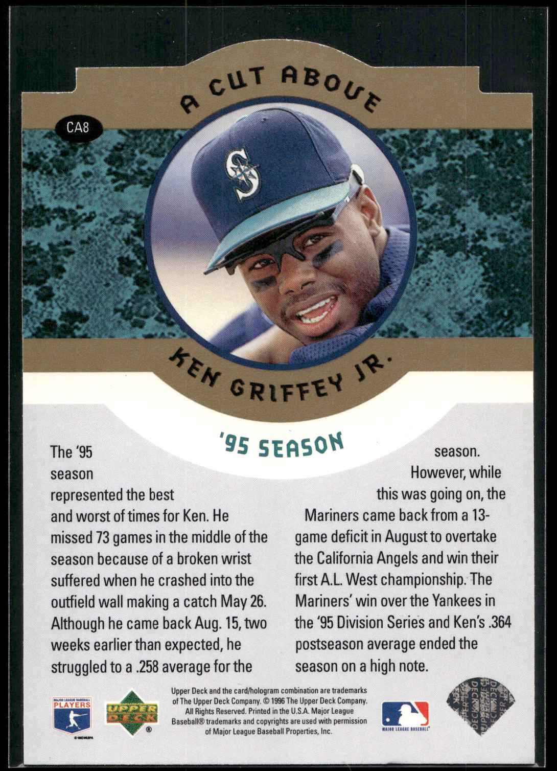 1996 Collector's Choice #CA8 Ken Griffey Jr. Ken Griffey Jr.: A Cut Above