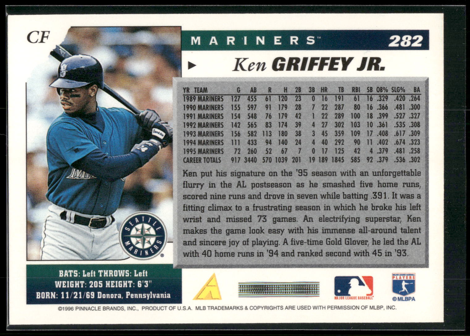1996 Score #282 Ken Griffey Jr.