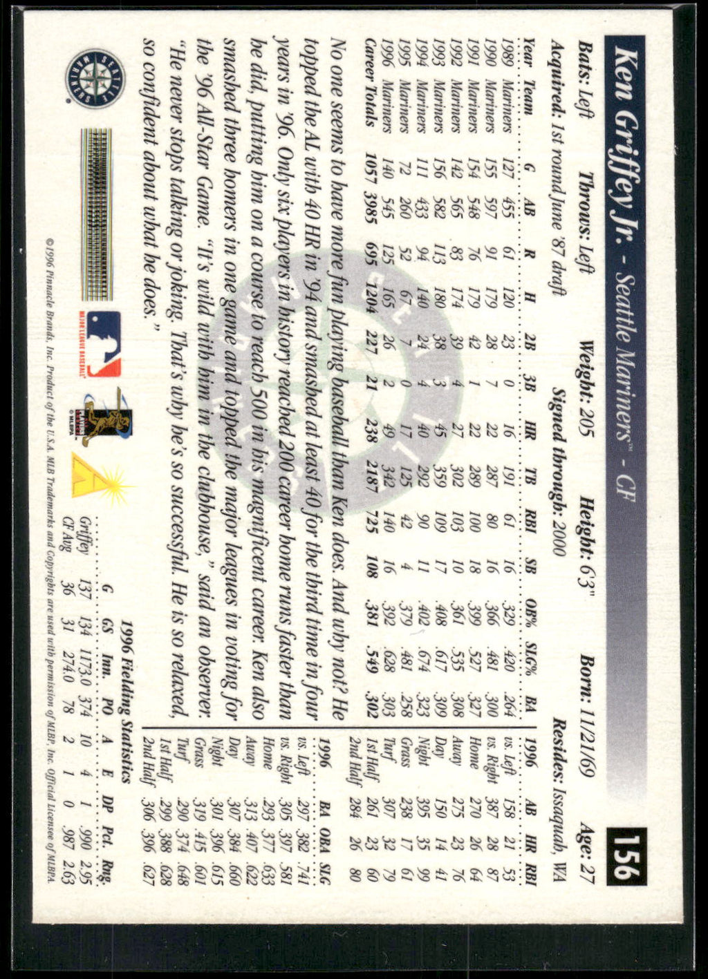 1997 Score Premium Stock #156 Ken Griffey Jr.