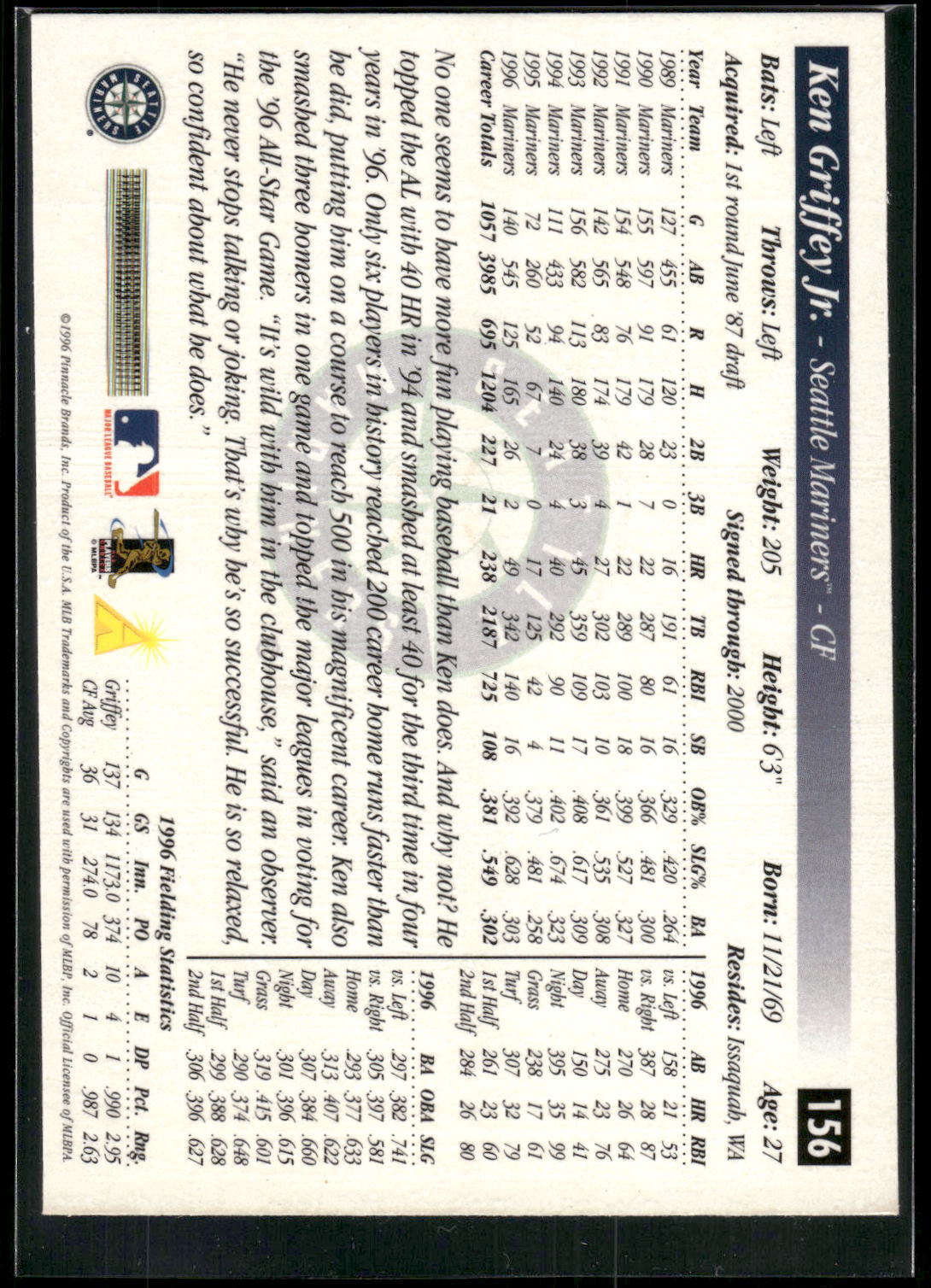 1997 Score Premium Stock #156 Ken Griffey Jr.