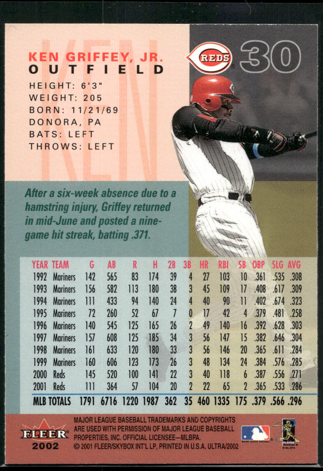2002 Ultra #30 Ken Griffey, Jr.