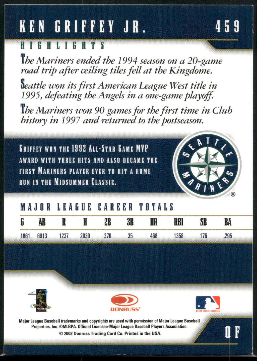 2003 Donruss Team Heroes #459 Ken Griffey Jr.
