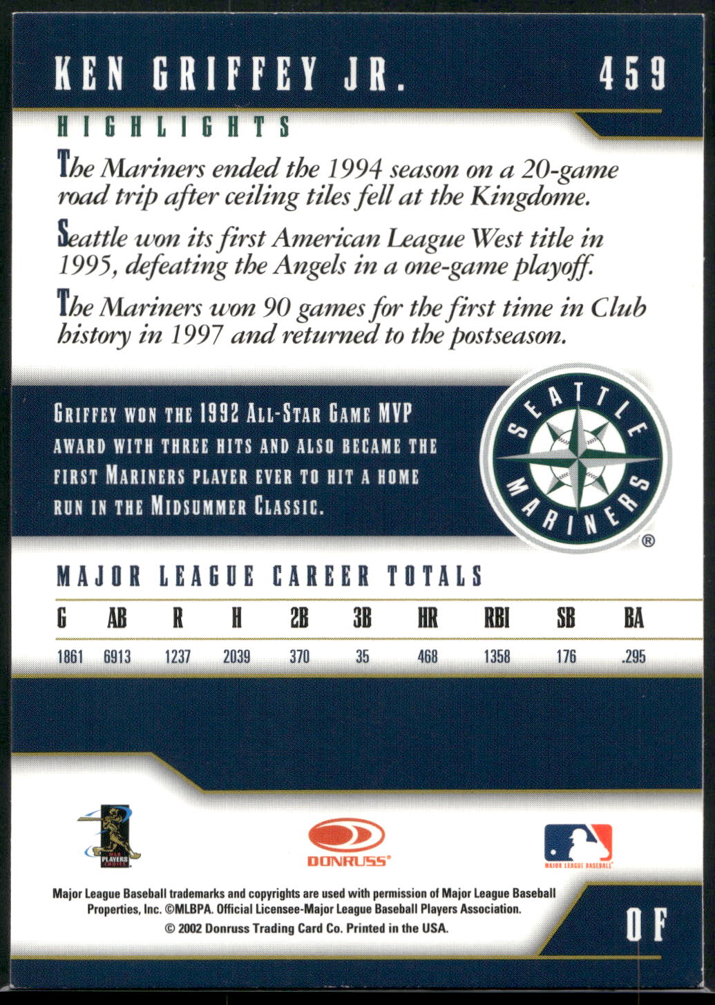 2003 Donruss Team Heroes #459 Ken Griffey Jr.