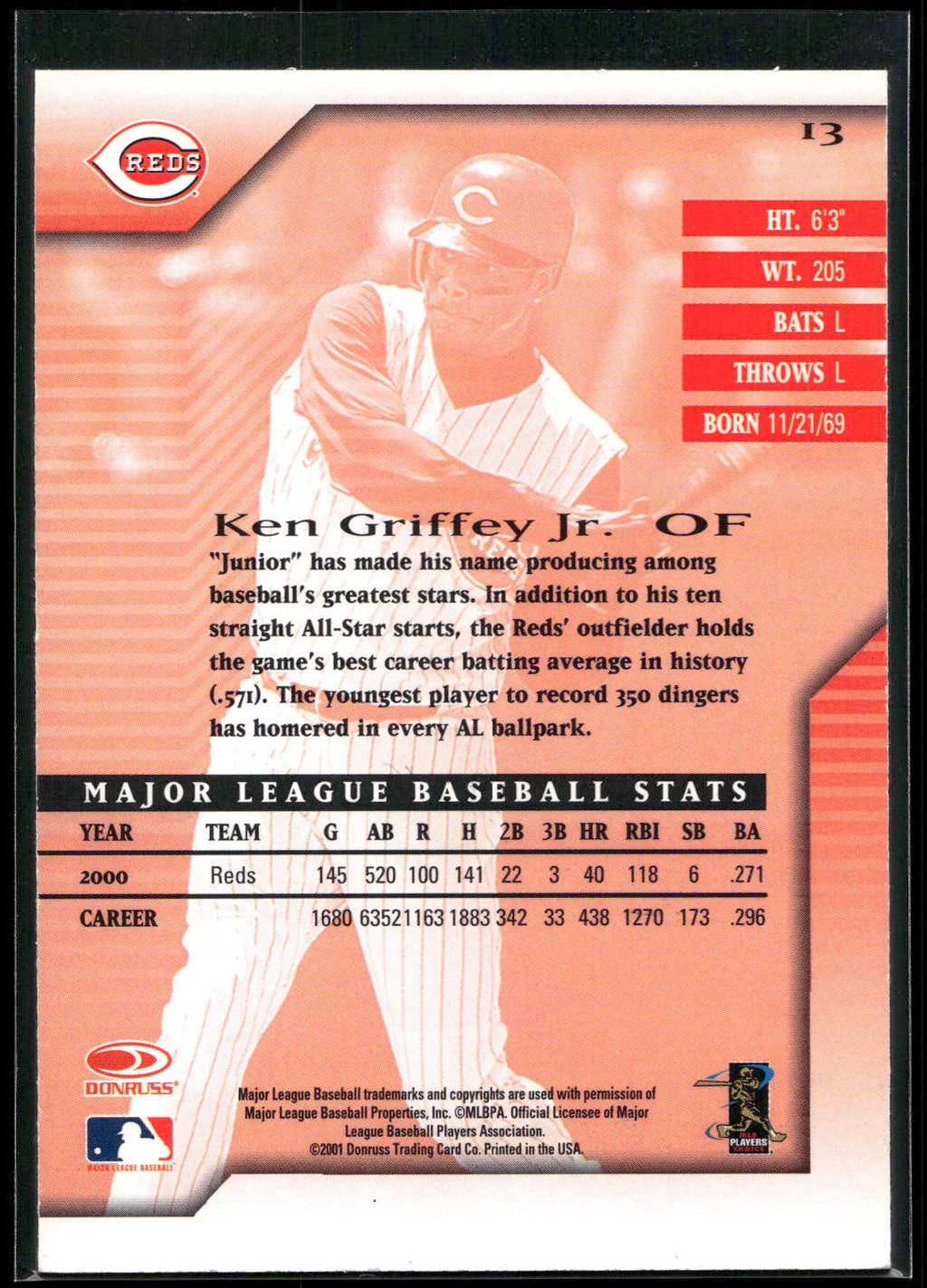2001 Donruss Signature #13 Ken Griffey Jr.