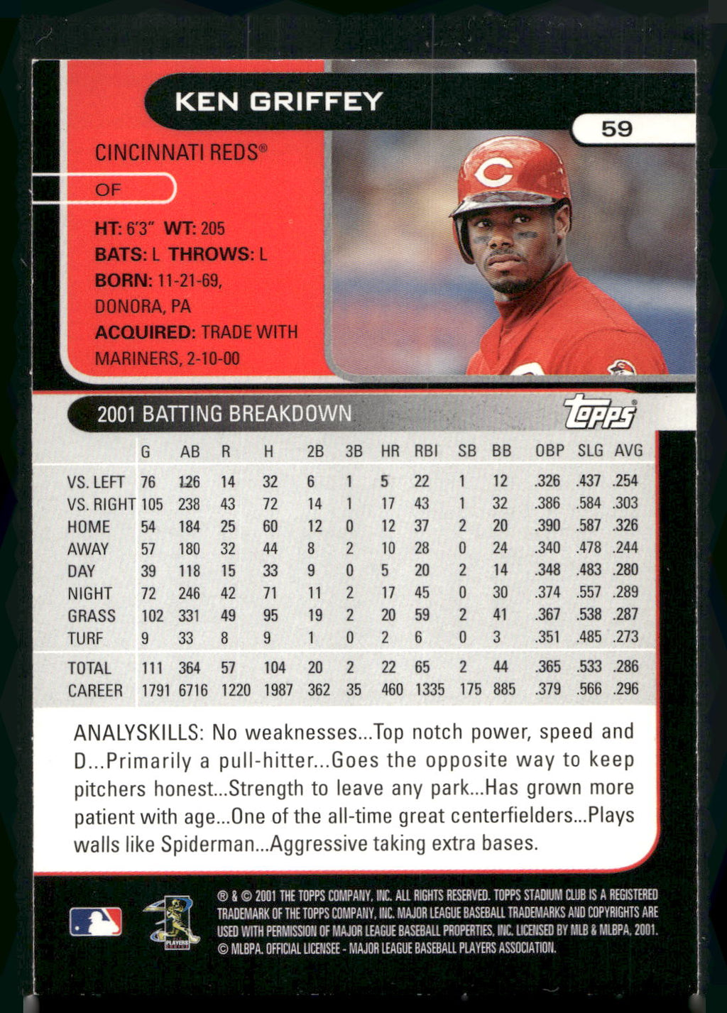 2002 Stadium Club #59 Ken Griffey Jr.