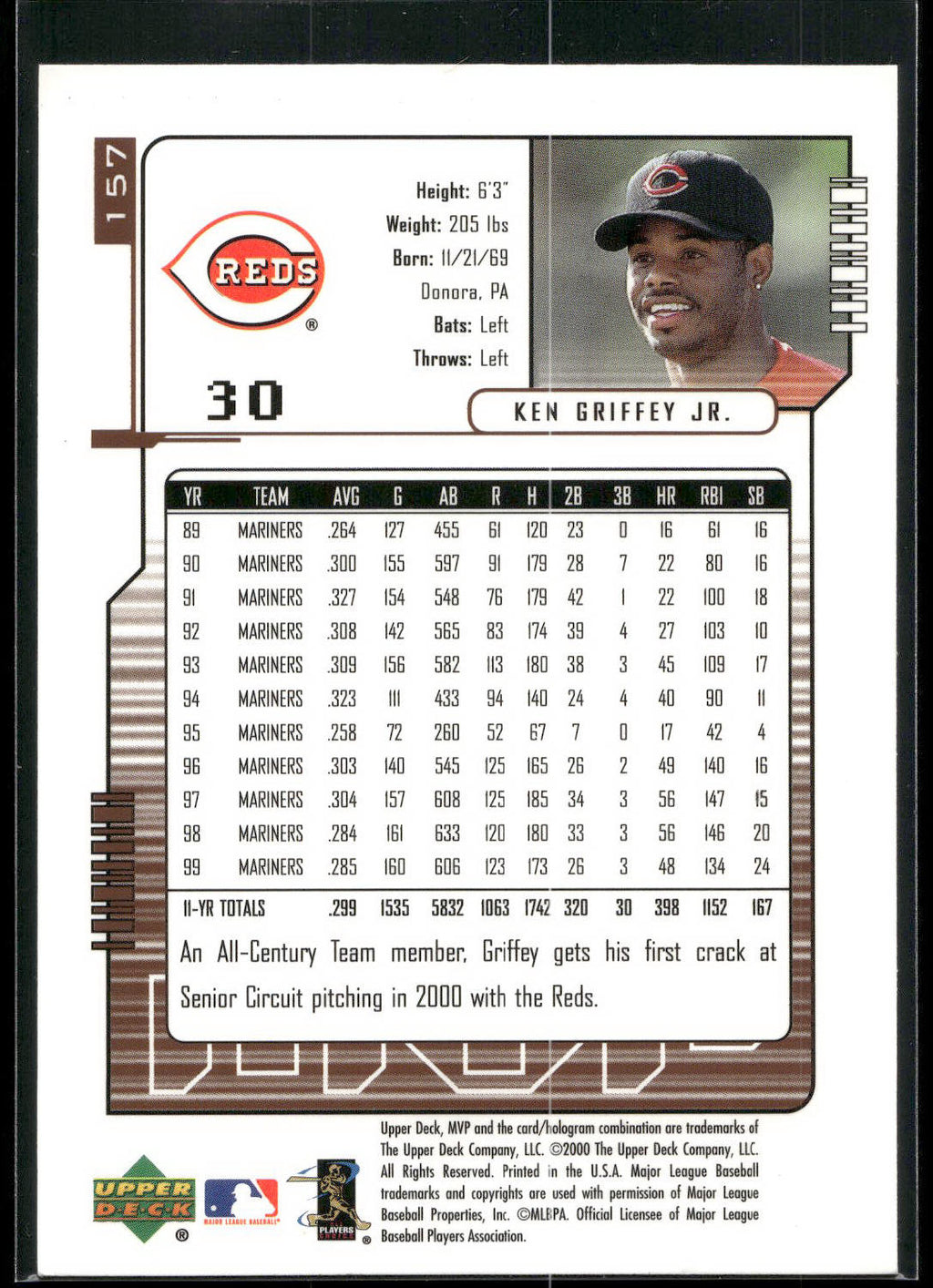 2000 Upper Deck MVP #157 Ken Griffey Jr.