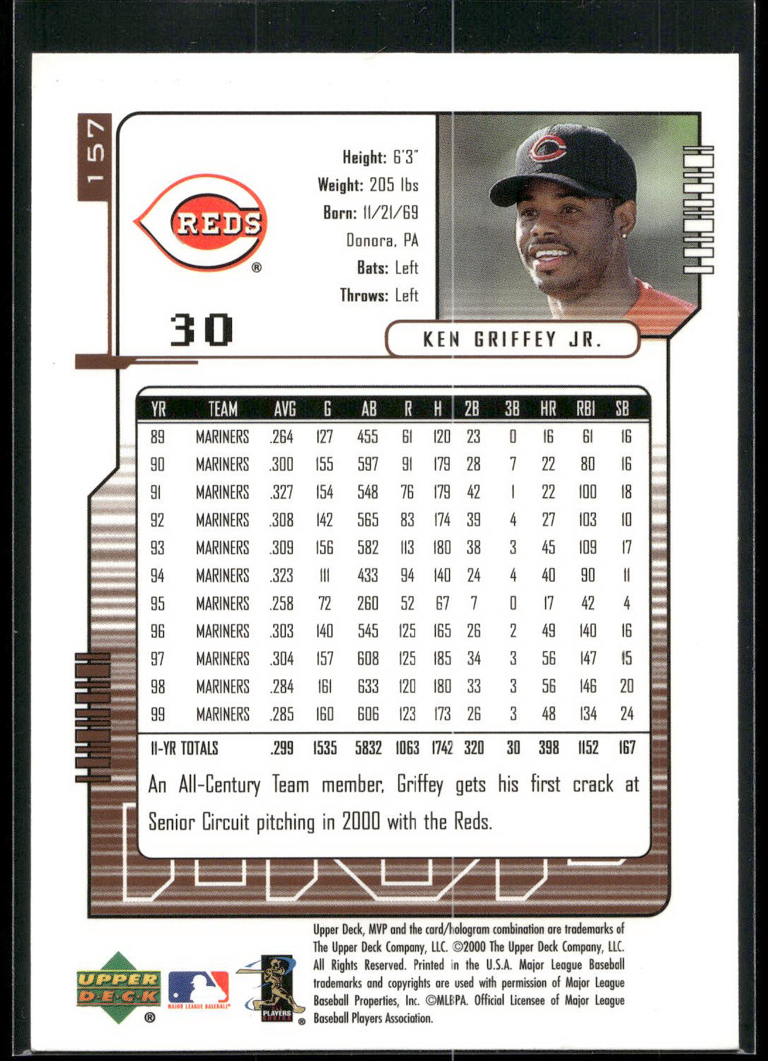 2000 Upper Deck MVP #157 Ken Griffey Jr.