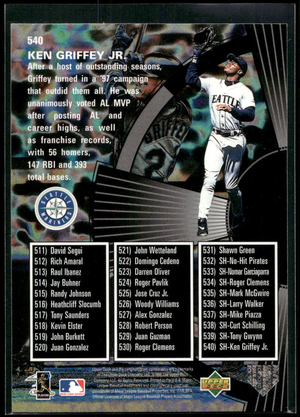 1998 Upper Deck #540 Ken Griffey Jr.
