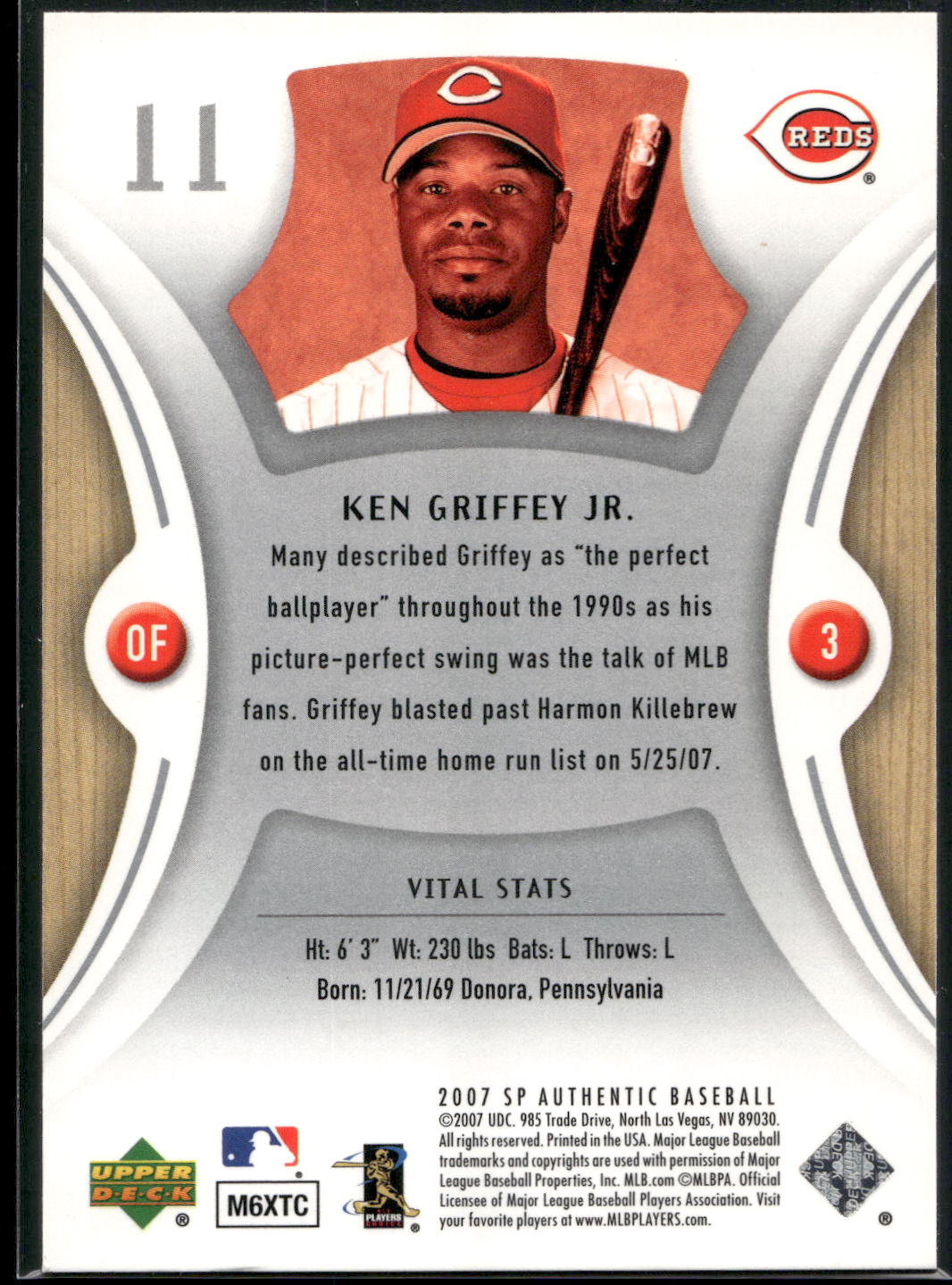 2007 SP Authentic #11 Ken Griffey Jr.