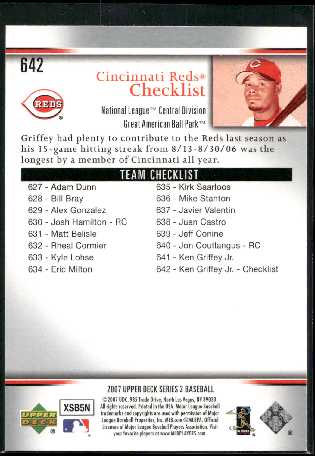 2007 Upper Deck #642 Ken Griffey Jr.