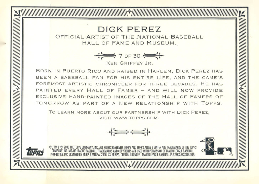 2006 Topps Allen & Ginter #7 Ken Griffey Jr. Dick Perez Sketches