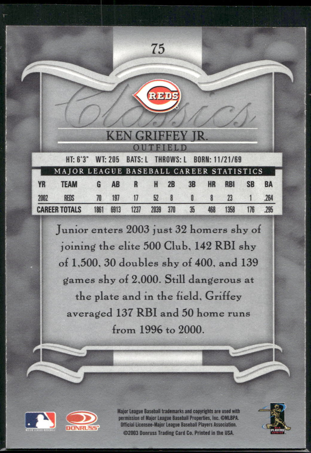 2003 Donruss Classics #75 Ken Griffey Jr.