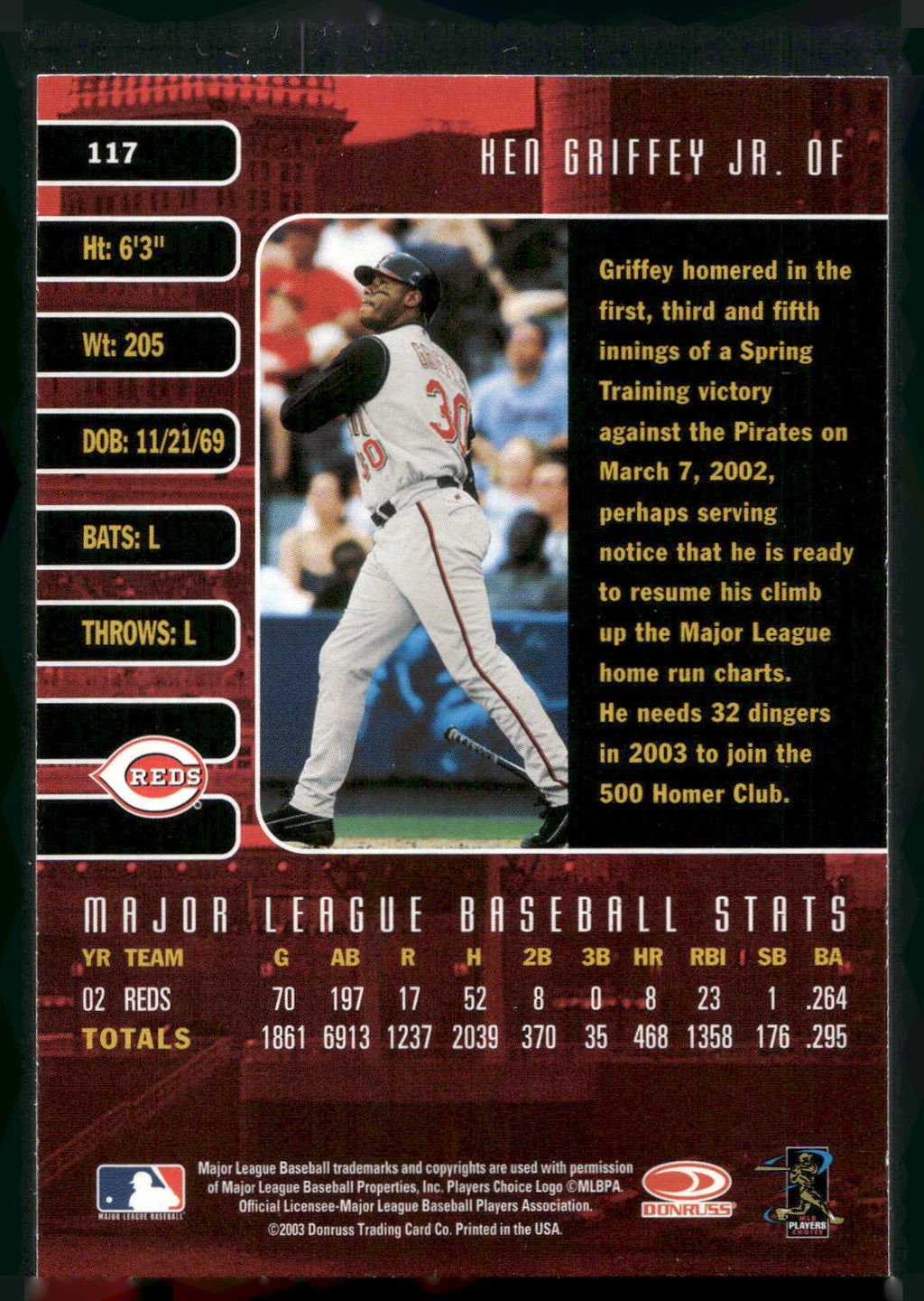 2003 Donruss Studio #117 Ken Griffey Jr.