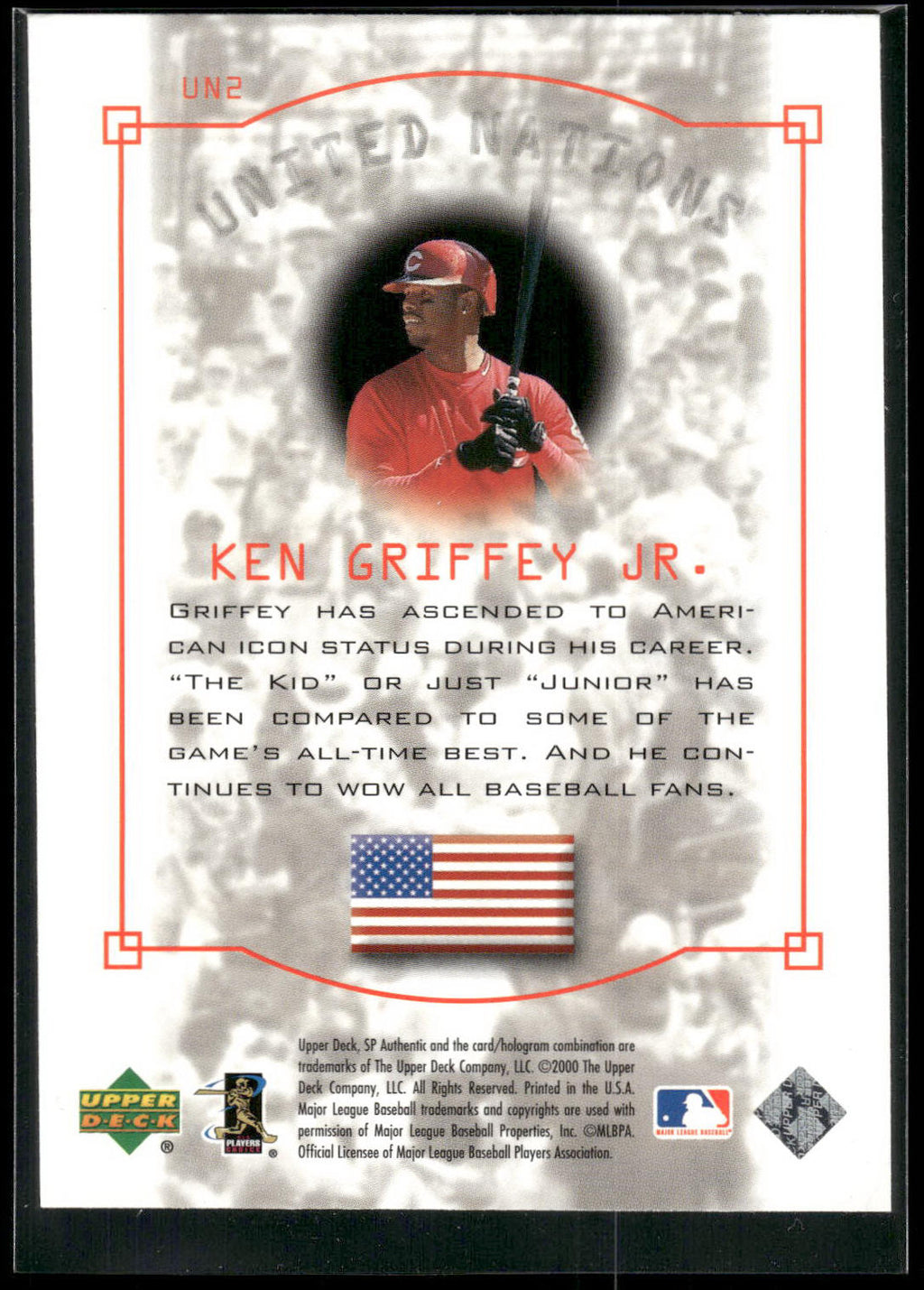 2000 SP Authentic #UN2 Ken Griffey Jr. United Nations