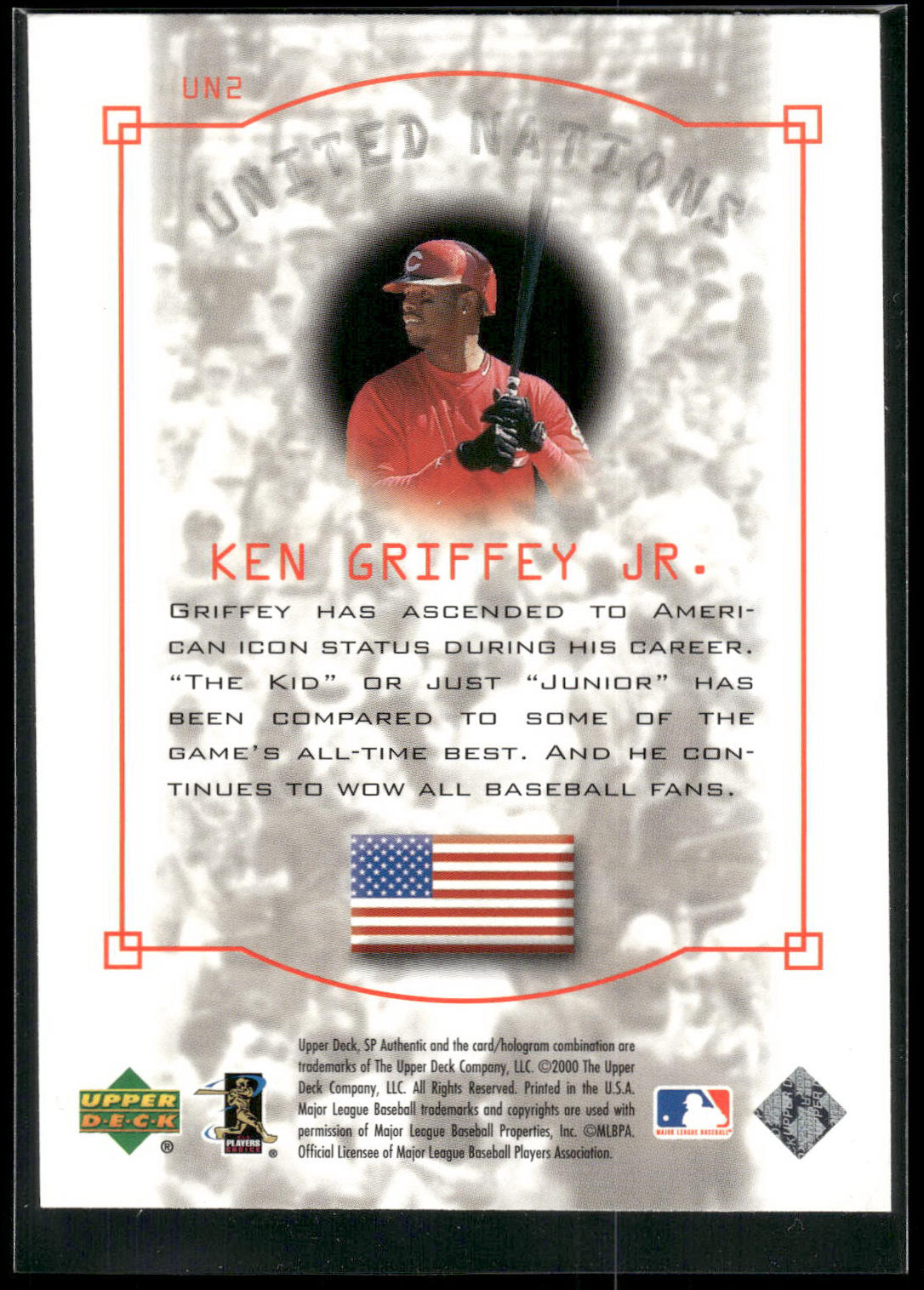 2000 SP Authentic #UN2 Ken Griffey Jr. United Nations
