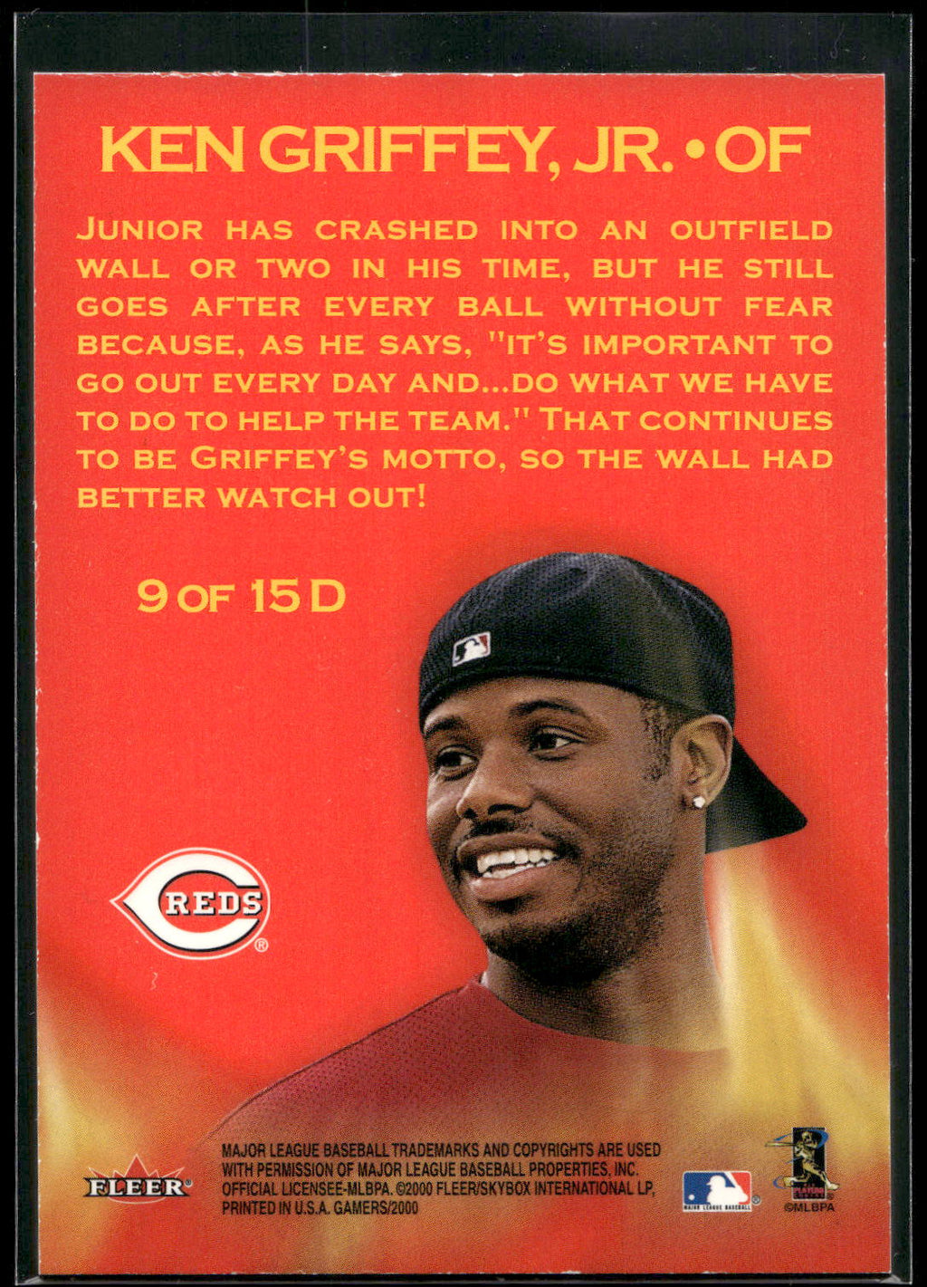 2000 Fleer Gamers #9 D Ken Griffey Jr. Determined