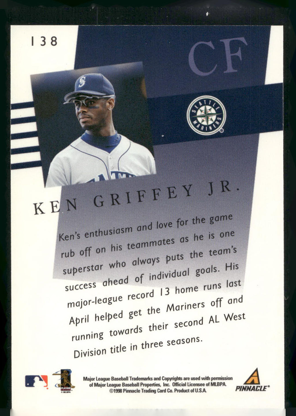 1998 Pinnacle Performers #138 Ken Griffey Jr.