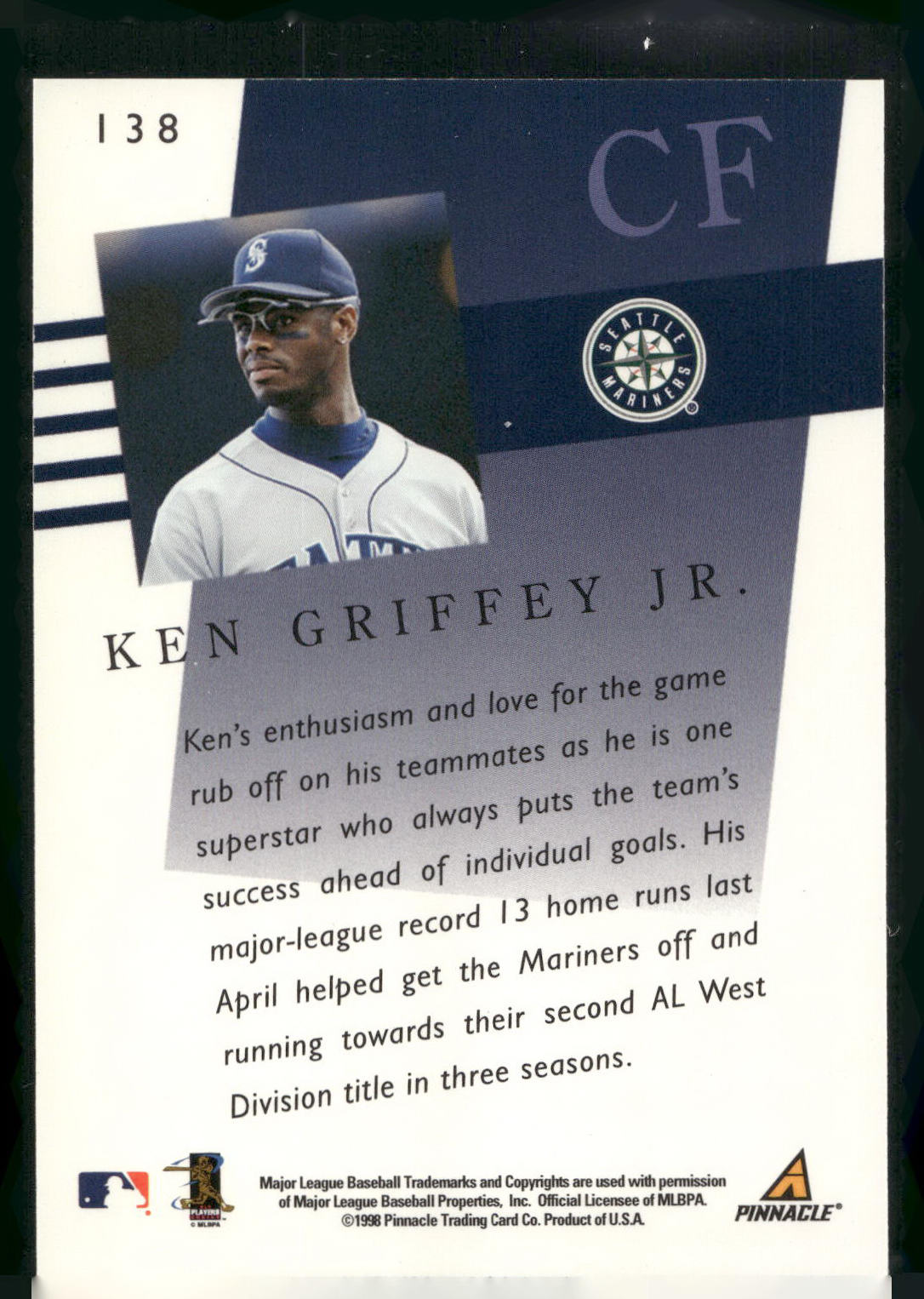 1998 Pinnacle Performers #138 Ken Griffey Jr.